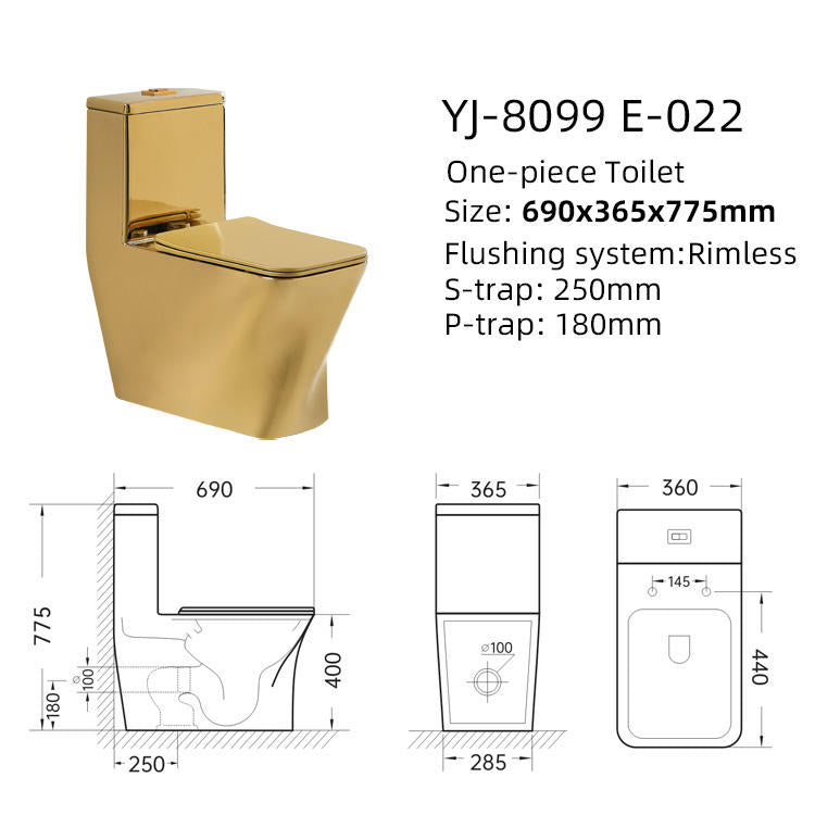 Golden Series Toilet, Wash Basin/Smart Mirror, Shower Drain & Hardware Set