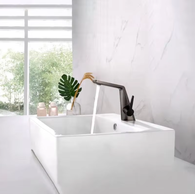 Chrome Luxury Handle Single Hole Bathroom Basin Mixer