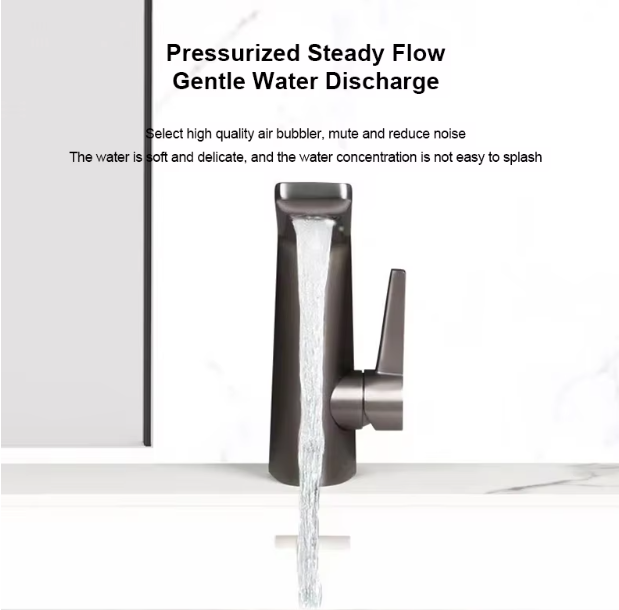 Chrome Luxury Handle Single Hole Bathroom Basin Mixer