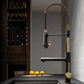 High End Kitchen Sink Mixer Tap with Pull Down Sprayer Pre Rinse Pull Out Kitchen Faucet