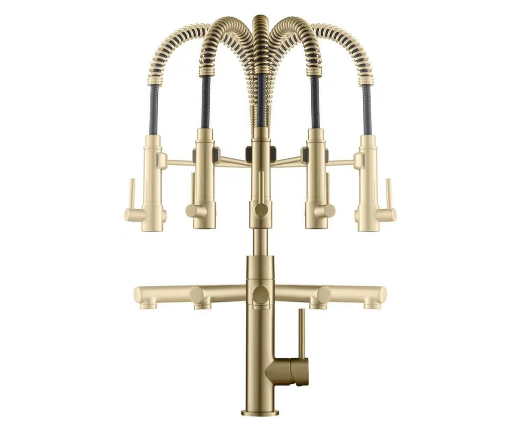 High End Kitchen Sink Mixer Tap with Pull Down Sprayer Pre Rinse Pull Out Kitchen Faucet