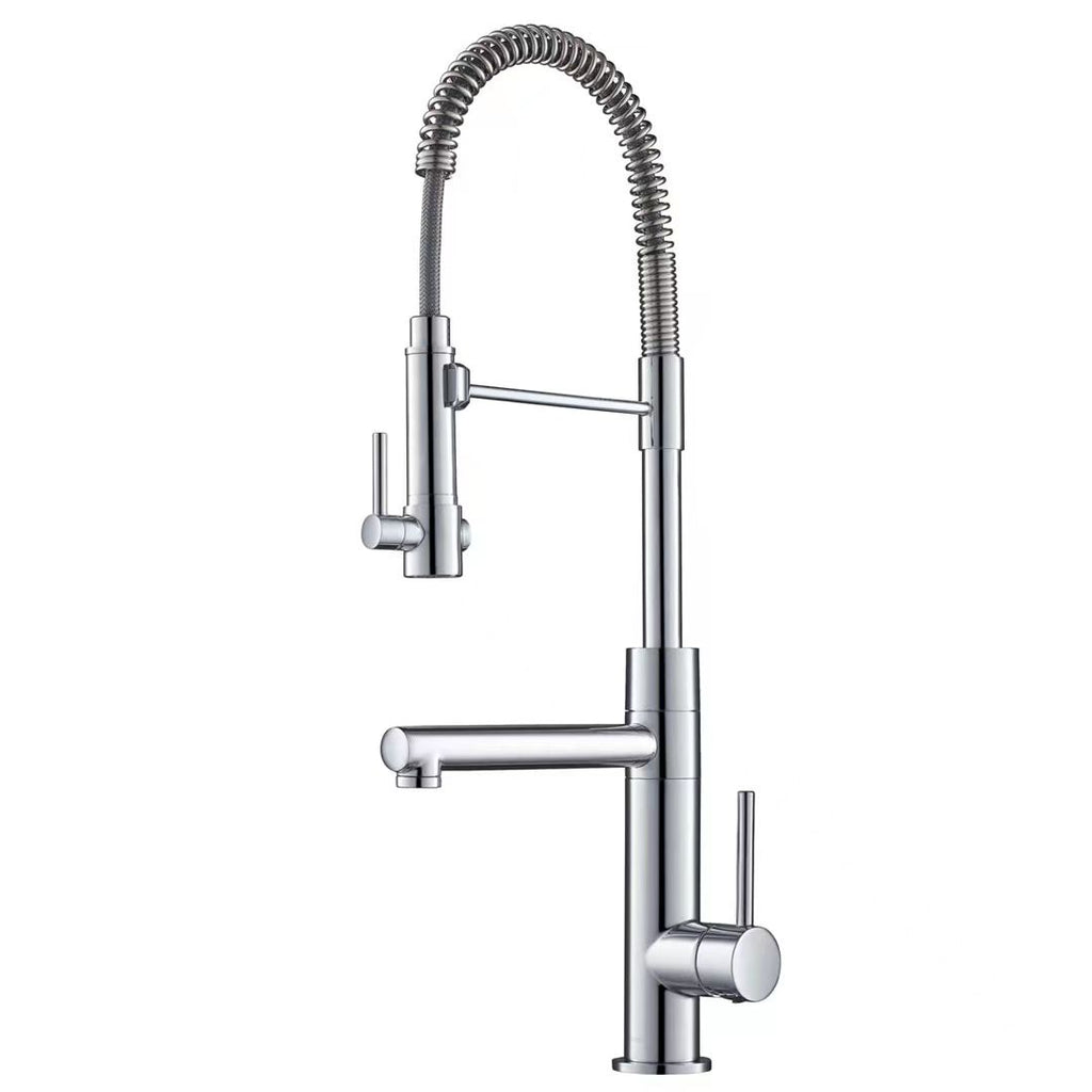High End Kitchen Sink Mixer Tap with Pull Down Sprayer Pre Rinse Pull Out Kitchen Faucet