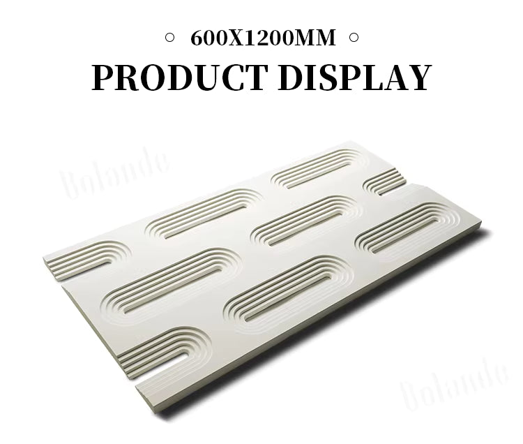 Indoor & Outdoor 3D Wall Panels, 600x1200mm White PU Geometric Panel for Modern Facade and Accent Wall