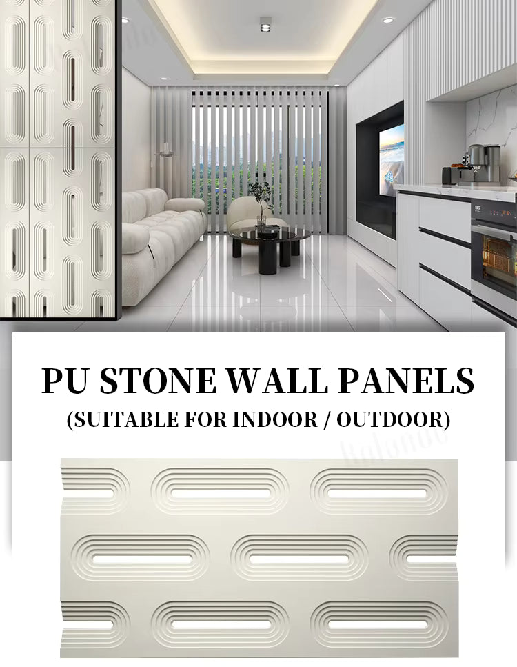 Indoor & Outdoor 3D Wall Panels, 600x1200mm White PU Geometric Panel for Modern Facade and Accent Wall