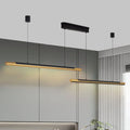 Black & Gold LED Pendant Light, 1900mm Adjustable Hanging Fixture for Dining Room Kitchen Living Room