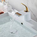 Luxury White Gold Waterfall Basin Faucet/Mixer Tap Brass