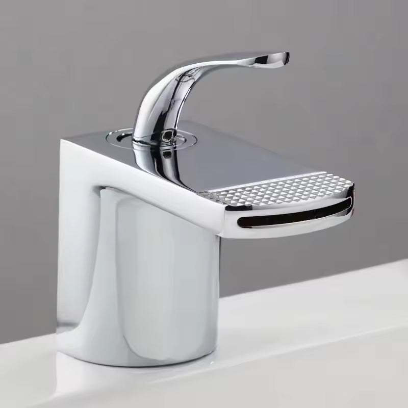 Luxury White Gold Waterfall Basin Faucet/Mixer Tap Brass