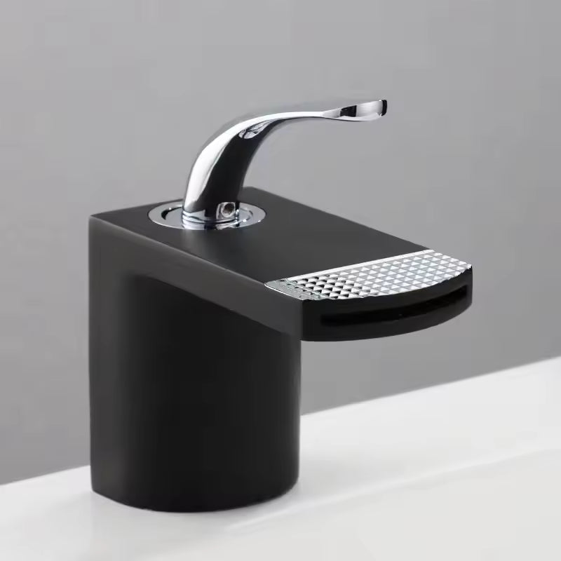 Luxury White Gold Waterfall Basin Faucet/Mixer Tap Brass