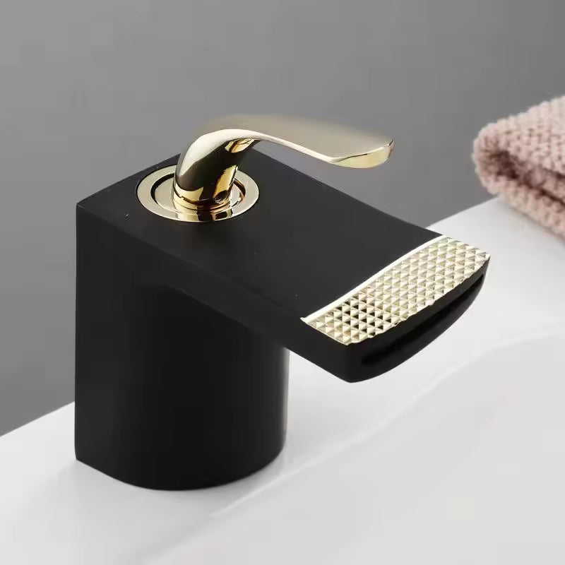 Luxury White Gold Waterfall Basin Faucet/Mixer Tap Brass