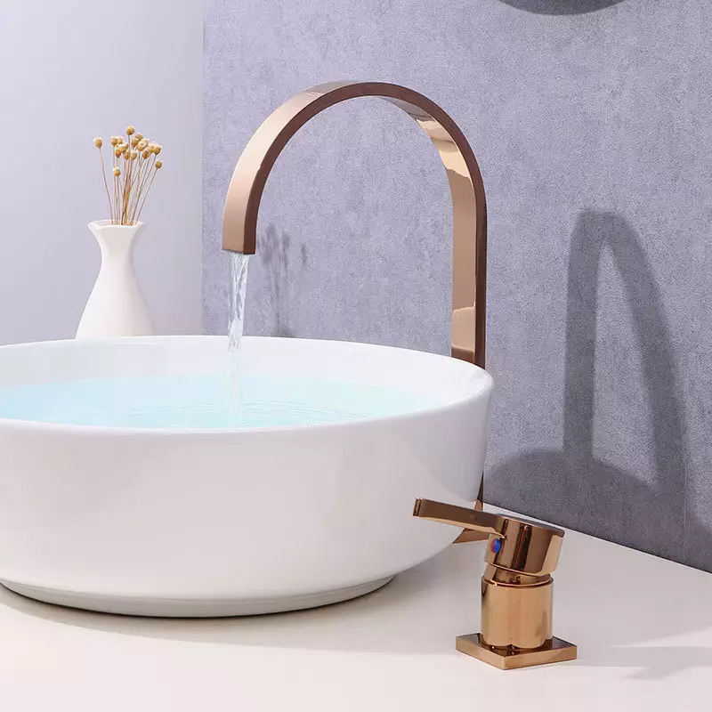 Modern Deck Mounted Brass 2 Holes Basin Faucet for Bathroom