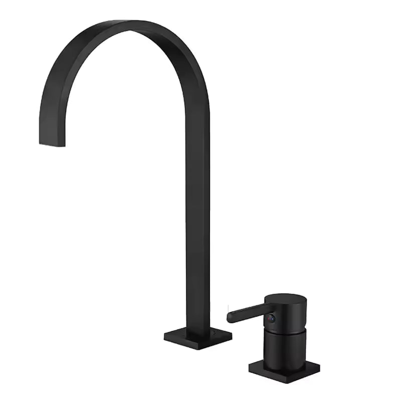 Modern Deck Mounted Brass 2 Holes Basin Faucet for Bathroom
