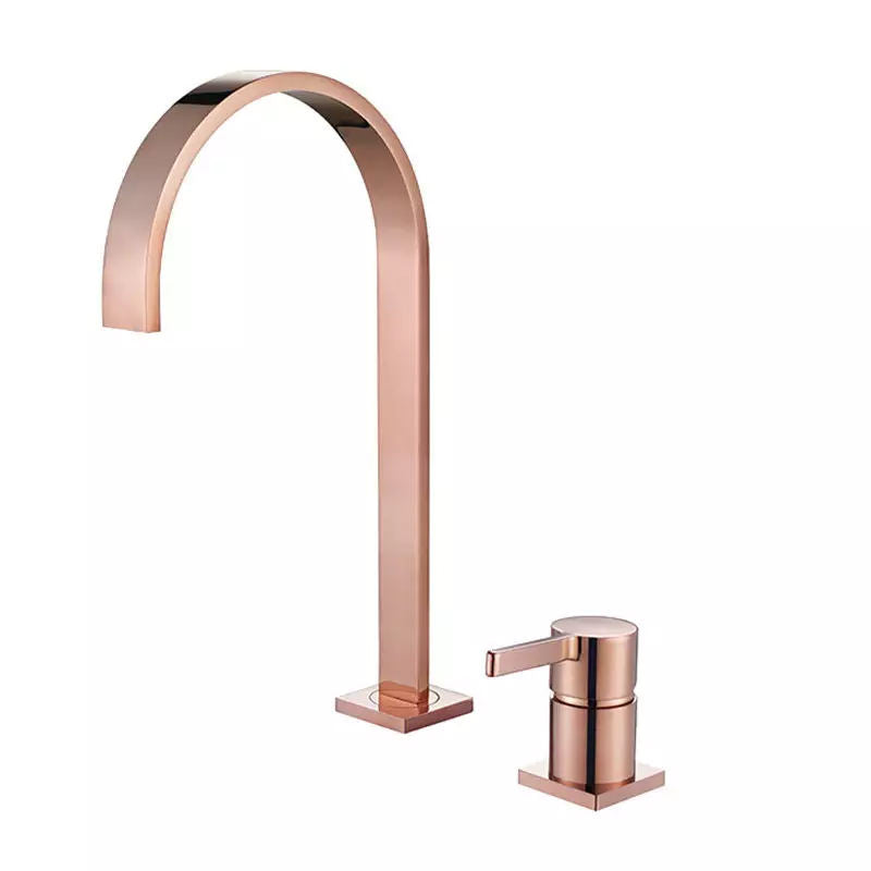 Modern Deck Mounted Brass 2 Holes Basin Faucet for Bathroom