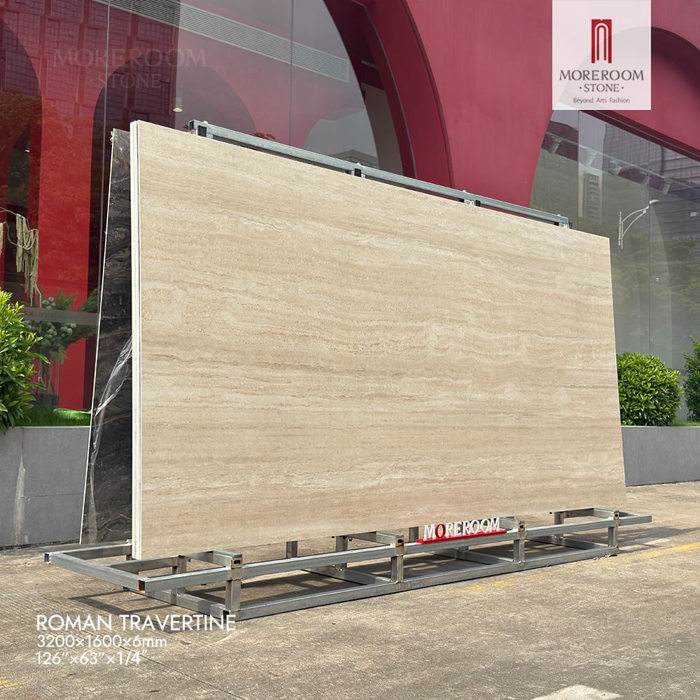 1600x3200mm Roman Travertine Stone Artificial Stone Sintered Stone Slab for Interior and Exterior Wall