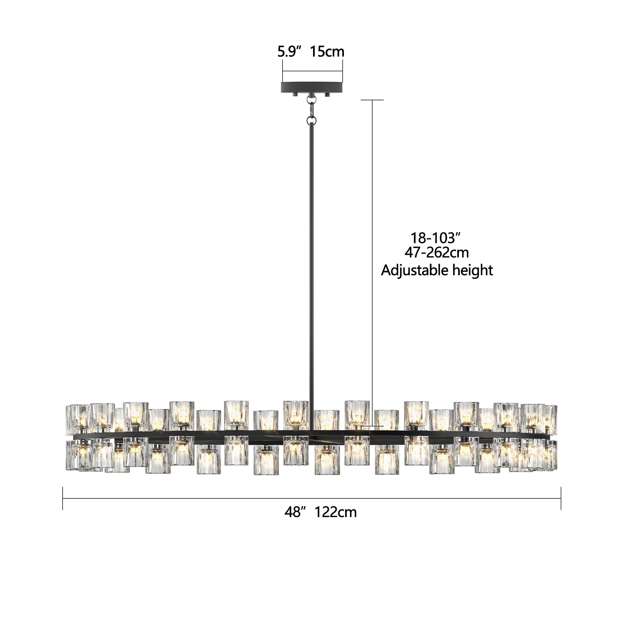 Luxury Crystal Chandelier Modern LED Ceiling Light for Living Room Dining Room