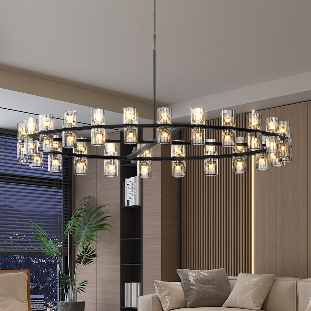 Luxury Crystal Chandelier Modern LED Ceiling Light for Living Room Dining Room
