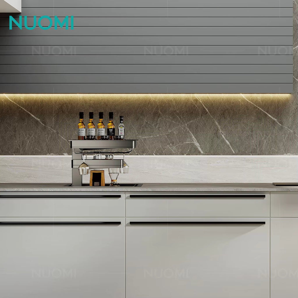 NUOMI Furniture Hardware Kitchen Cabinet Storage Organizer Two Layer Smart Electric Lift Base
