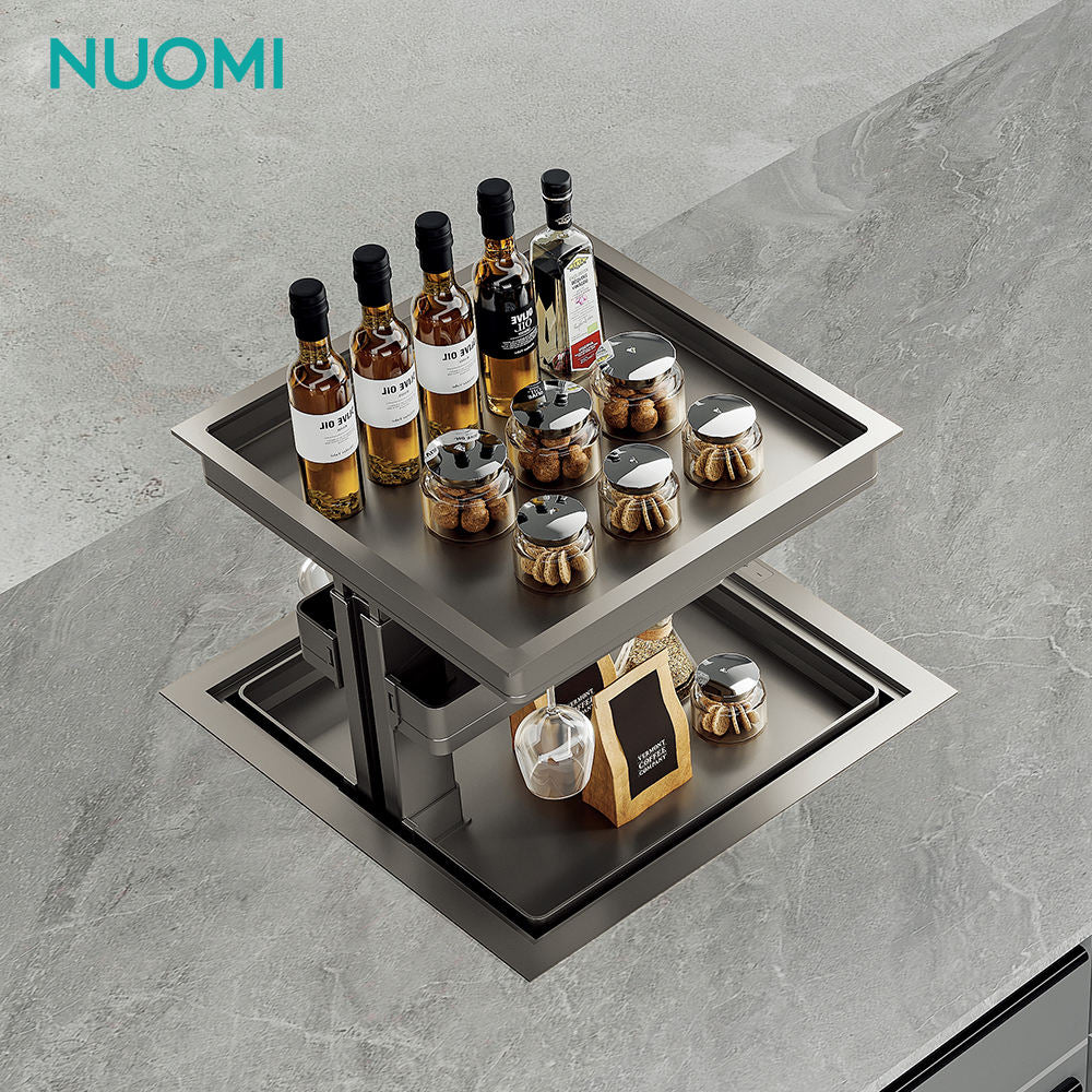 NUOMI Furniture Hardware Kitchen Cabinet Storage Organizer Two Layer Smart Electric Lift Base
