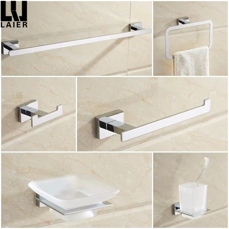 Modern Bathroom Brass Chrome Plated Bathroom Accessories Set
