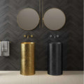 Modern Design Free Standing Stainless Steel Gold Single Bowl Pedestal Bathroom Sink for Home/Hotel