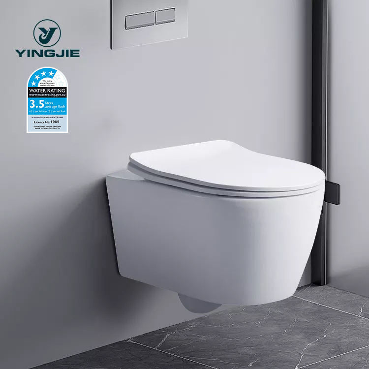 CE Watermark Rimless Elongated Commode Bowl Seat Dual-Flush Toilet