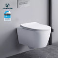 CE Watermark Rimless Elongated Commode Bowl Seat Dual-Flush Toilet