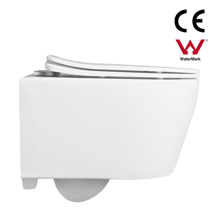 CE Watermark Rimless Elongated Commode Bowl Seat Dual-Flush Toilet