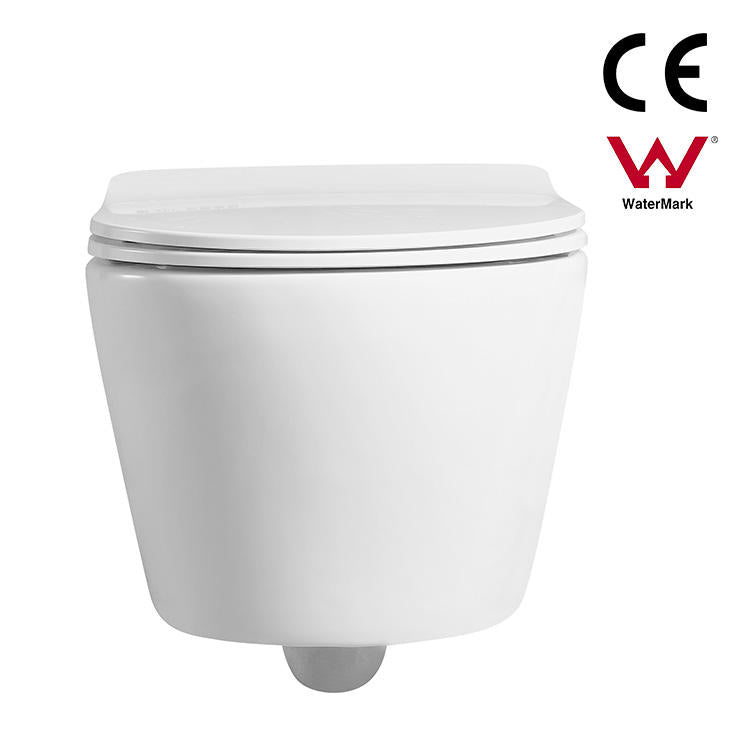 CE Watermark Rimless Elongated Commode Bowl Seat Dual-Flush Toilet
