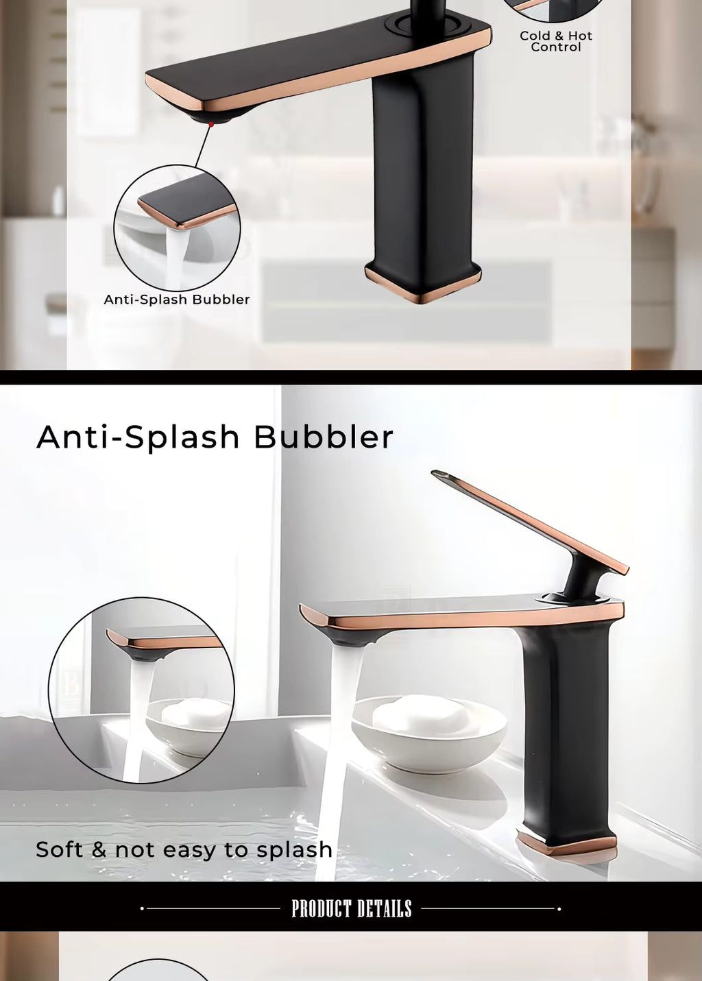Modern Luxury Brass Body Water Faucet Deck Mounted Bathroom Faucet Single Hole Basin Faucets for Hotel Bathroom