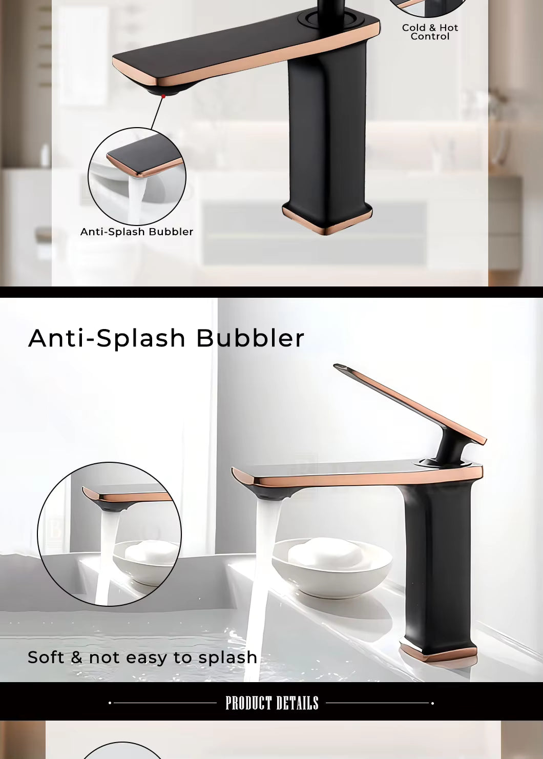 Modern Luxury Brass Body Water Faucet Deck Mounted Bathroom Faucet Single Hole Basin Faucets for Hotel Bathroom