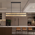 Luxury Rectangular Black Crystal Chandelier 136 cm with Adjustable Height K9 Crystals Ceiling Light for