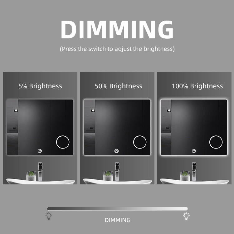 Modern Intelligent Magnifying LED Bathroom Rectangle Smart Mirror, Switch Touch.