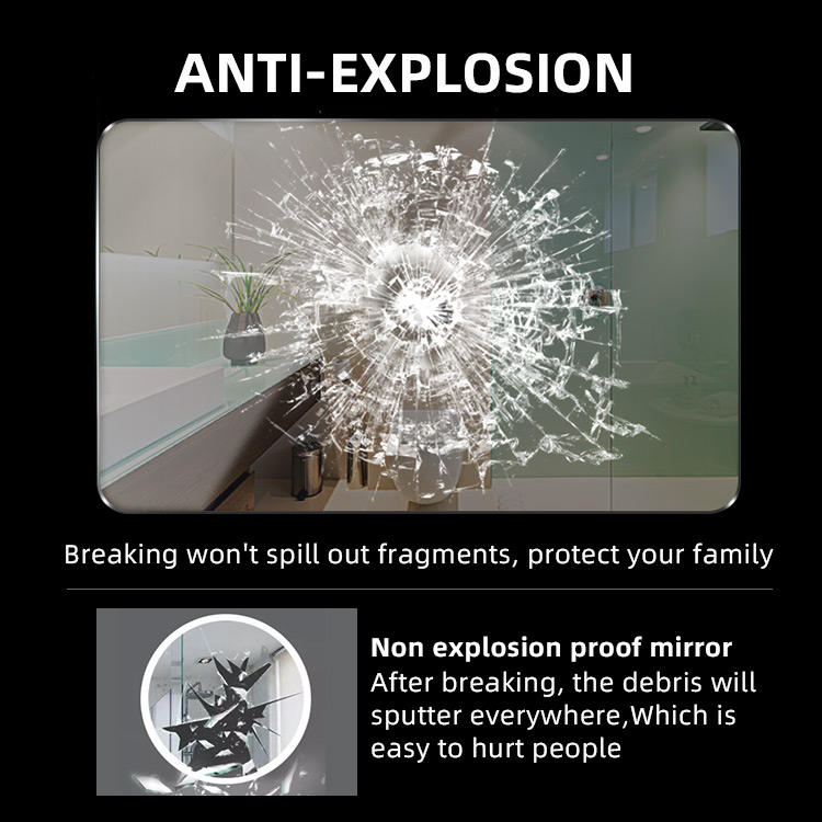 Modern Intelligent Magnifying LED Bathroom Rectangle Smart Mirror, Switch Touch.