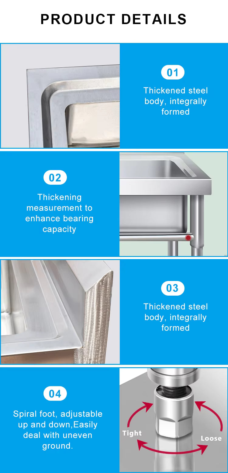 Premium 304 Stainless Steel Kitchen Sink Design/Anti - Rust Coating Ideal for Home and Commercial Use