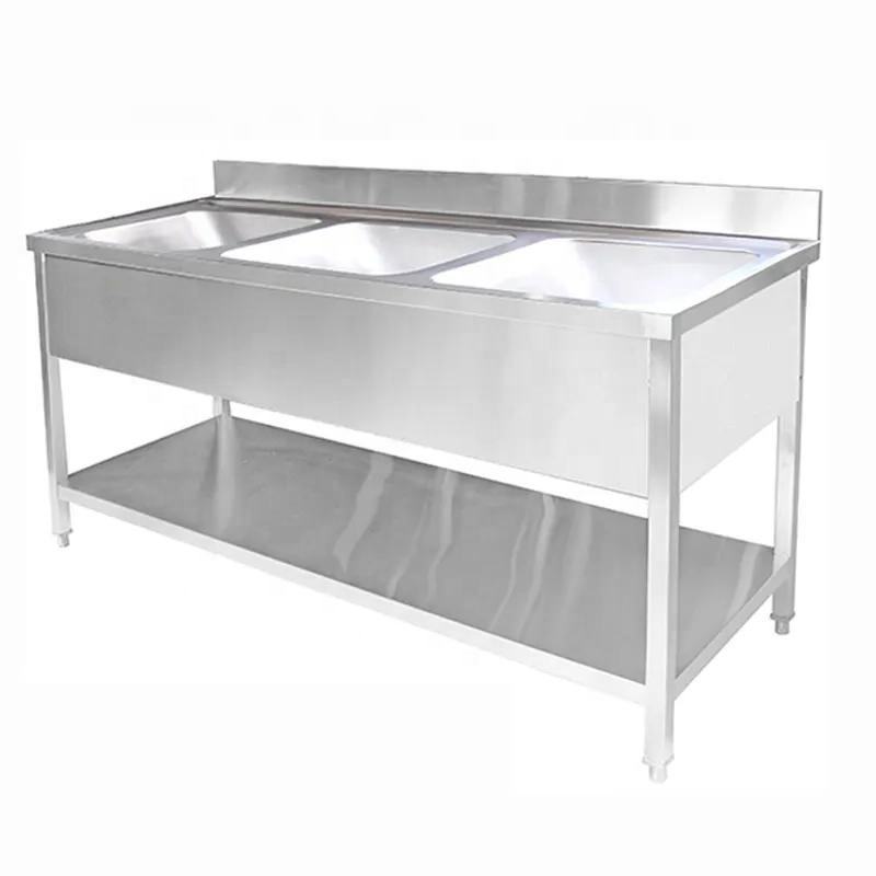 European Style Three-Star Hotel and Restaurant Sink 201/304 Food Grade Stainless Steel Commercial Kitchen Fabrication