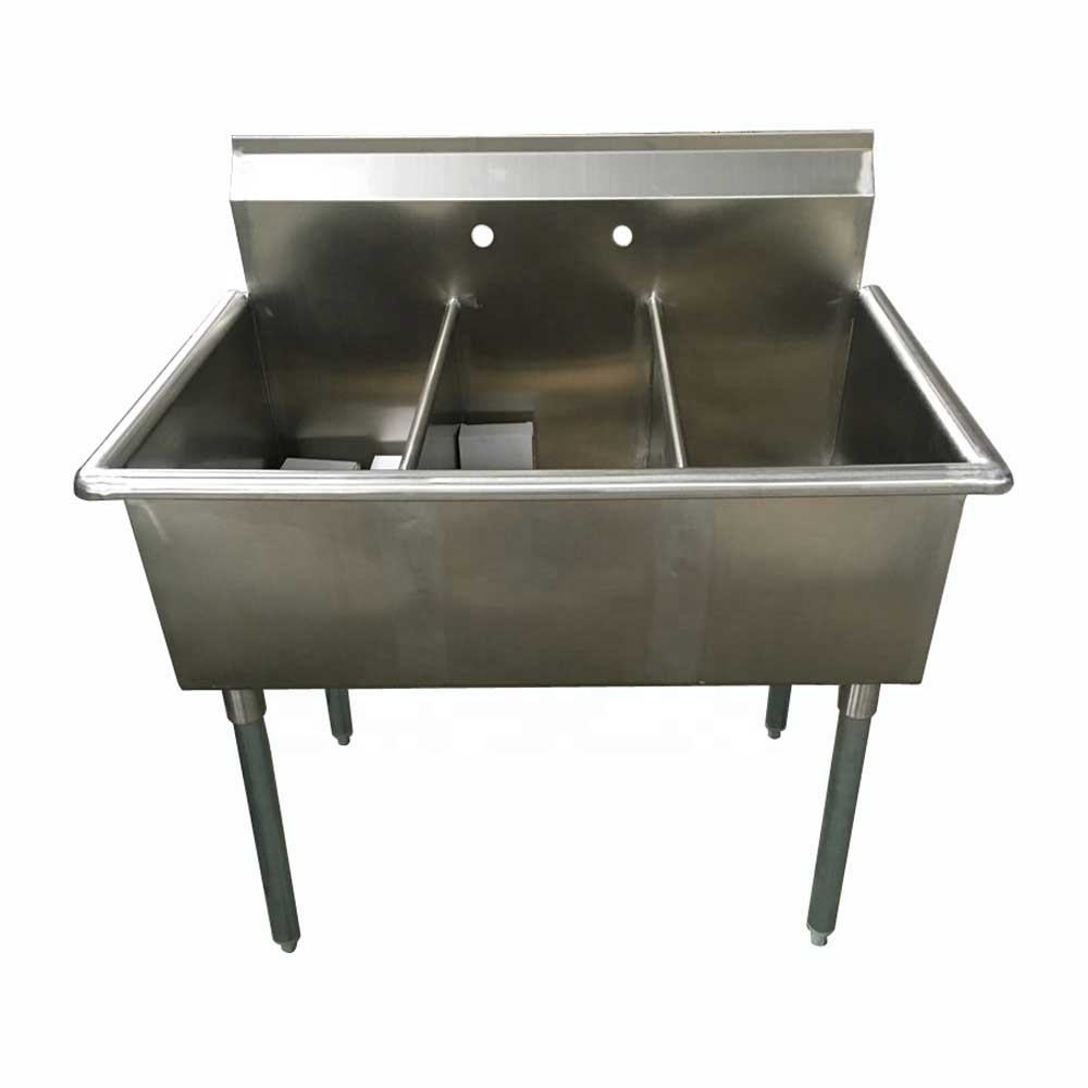 Stainless Steel 3 Compartment Budget Sink Heavy-duty 3-compartment sink