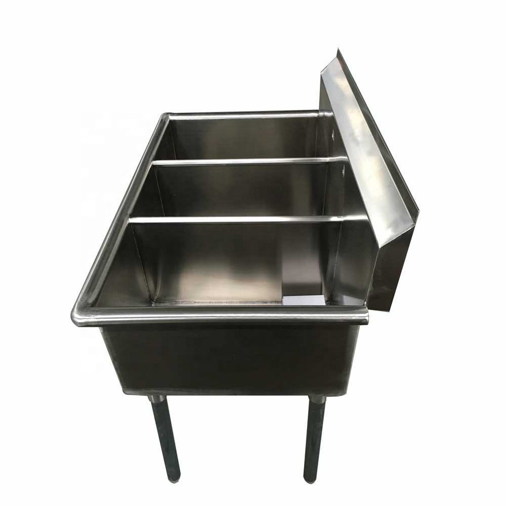 Stainless Steel 3 Compartment Budget Sink Heavy-duty 3-compartment sink
