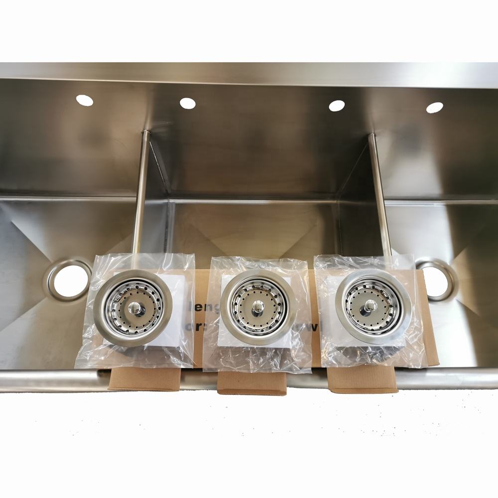 Stainless Steel 3 Compartment Budget Sink Heavy-duty 3-compartment sink
