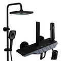 Thermostatic Shower System Piano Key Switches Overhead Rain Shower Head