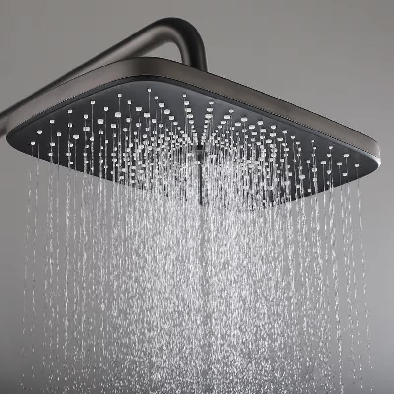 Thermostatic Shower System Piano Key Switches Overhead Rain Shower Head