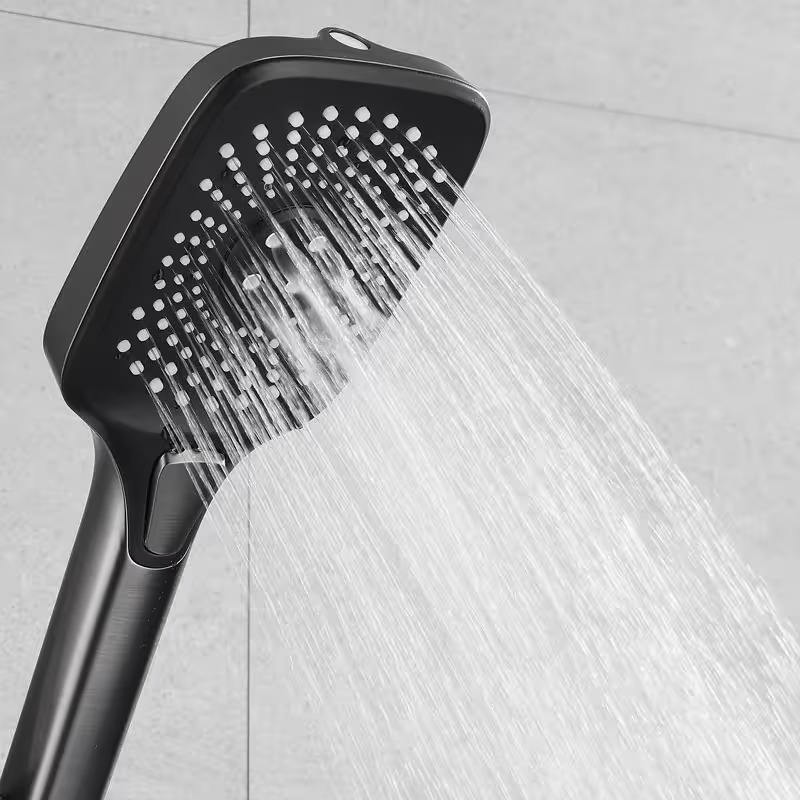 Thermostatic Shower System Piano Key Switches Overhead Rain Shower Head