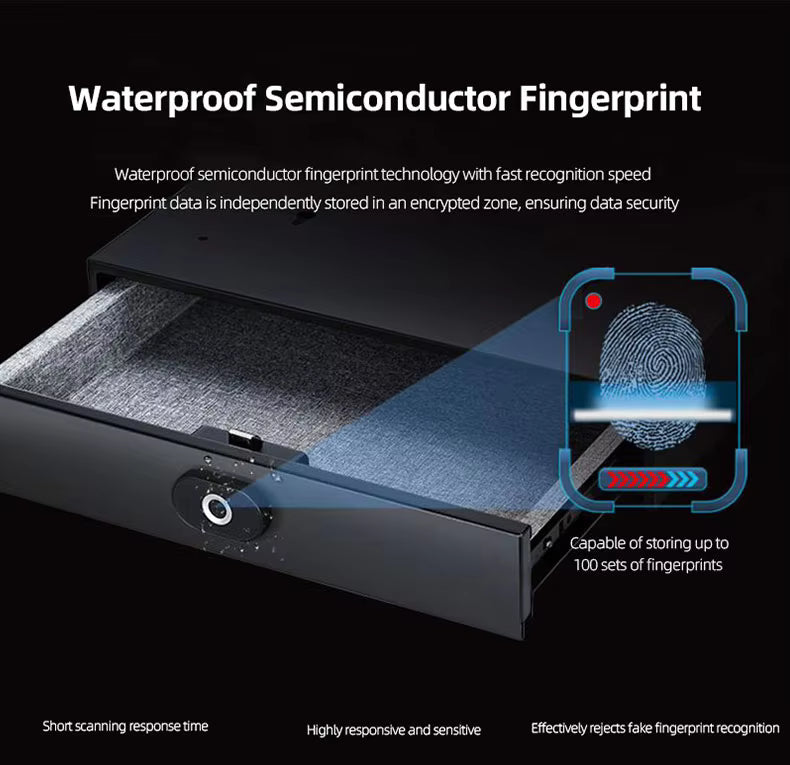 Smart Fingerprint Password Drawer Hidden Safe Large Capacity Battery Bluetooth