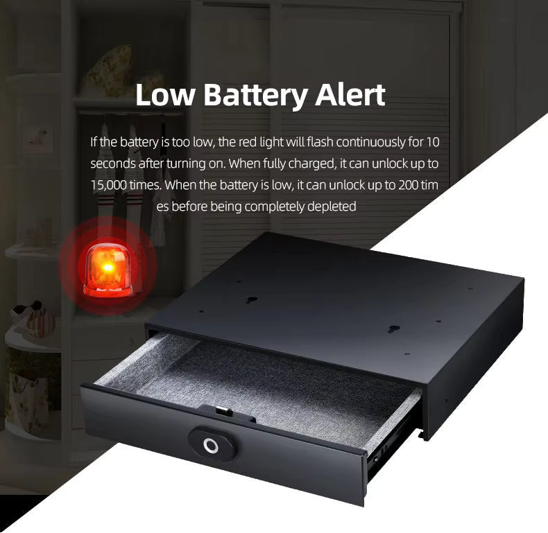 Smart Fingerprint Password Drawer Hidden Safe Large Capacity Battery Bluetooth