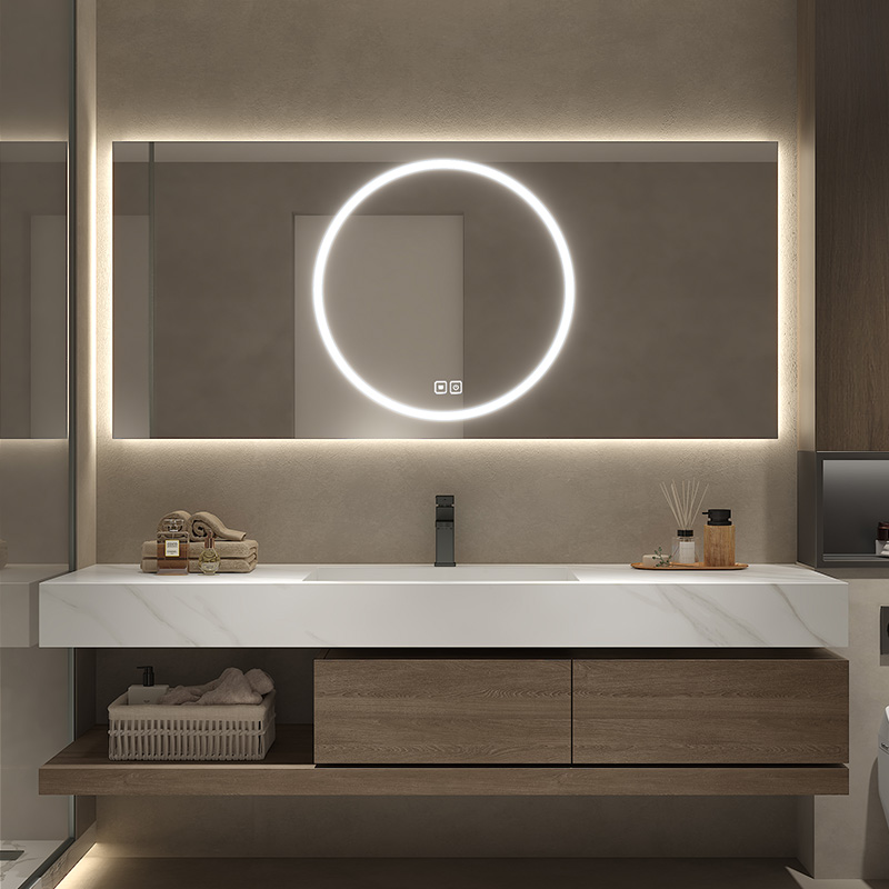 Modern Wall-Mounted Bathroom Cabinet with Ceramic Basin 800 x 600 mm