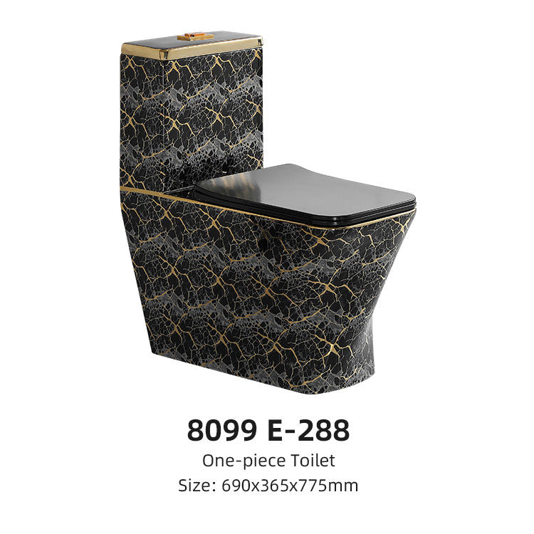 Luxury WC Black & Gold/Toilet Bowl, Bathroom Sink, Wall Mounted Accessories Complete Set