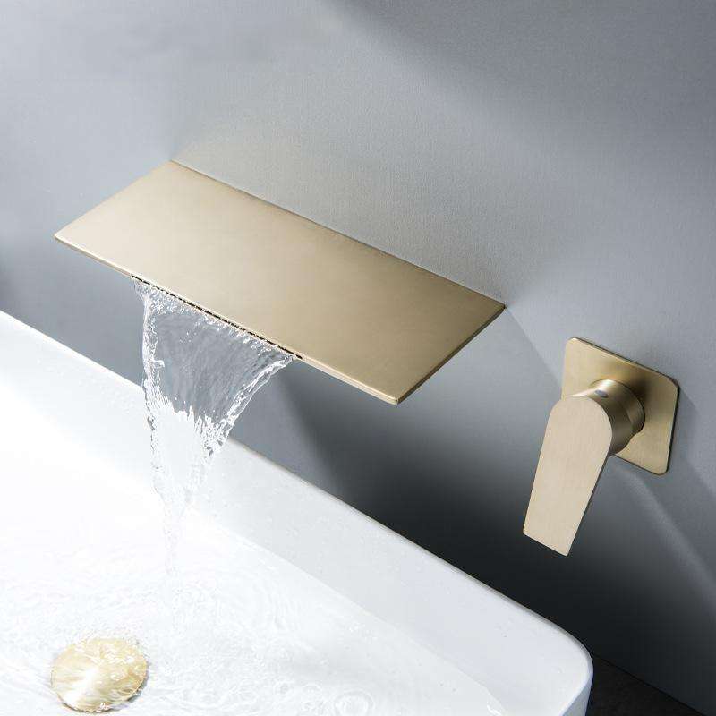 Luxury Handle with Deck Plate Mixer Waterfall Stainless Steel for Home/Hotel