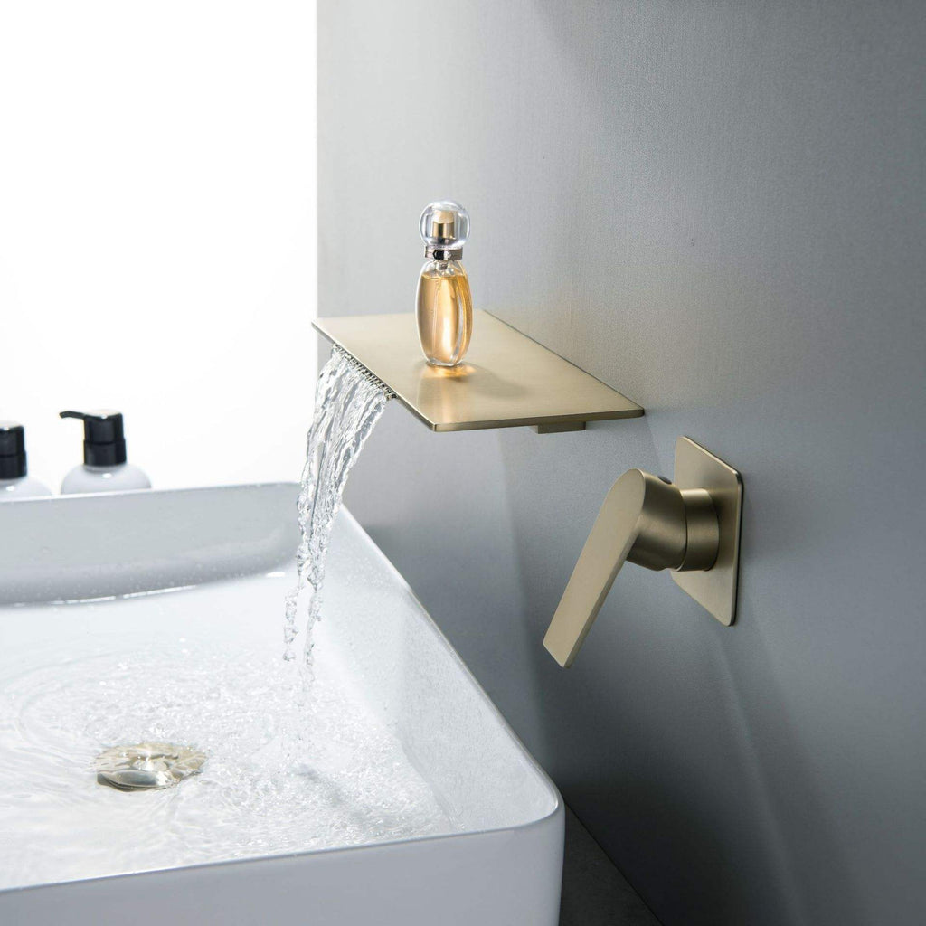 Luxury Handle with Deck Plate Mixer Waterfall Stainless Steel for Home/Hotel