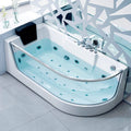 Modern Rectangle whirlpool Massage Clear Glass Side Acrylic Adult Household Bathtub