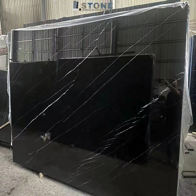 Black Marquina Marble Big SLABS Black Marble Floor and Stone 3200mm x 1600mm