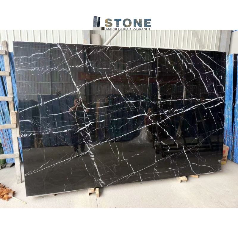 Black Marquina Marble Big SLABS Black Marble Floor and Stone 3200mm x 1600mm