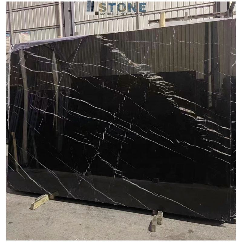Black Marquina Marble Big SLABS Black Marble Floor and Stone 3200mm x 1600mm